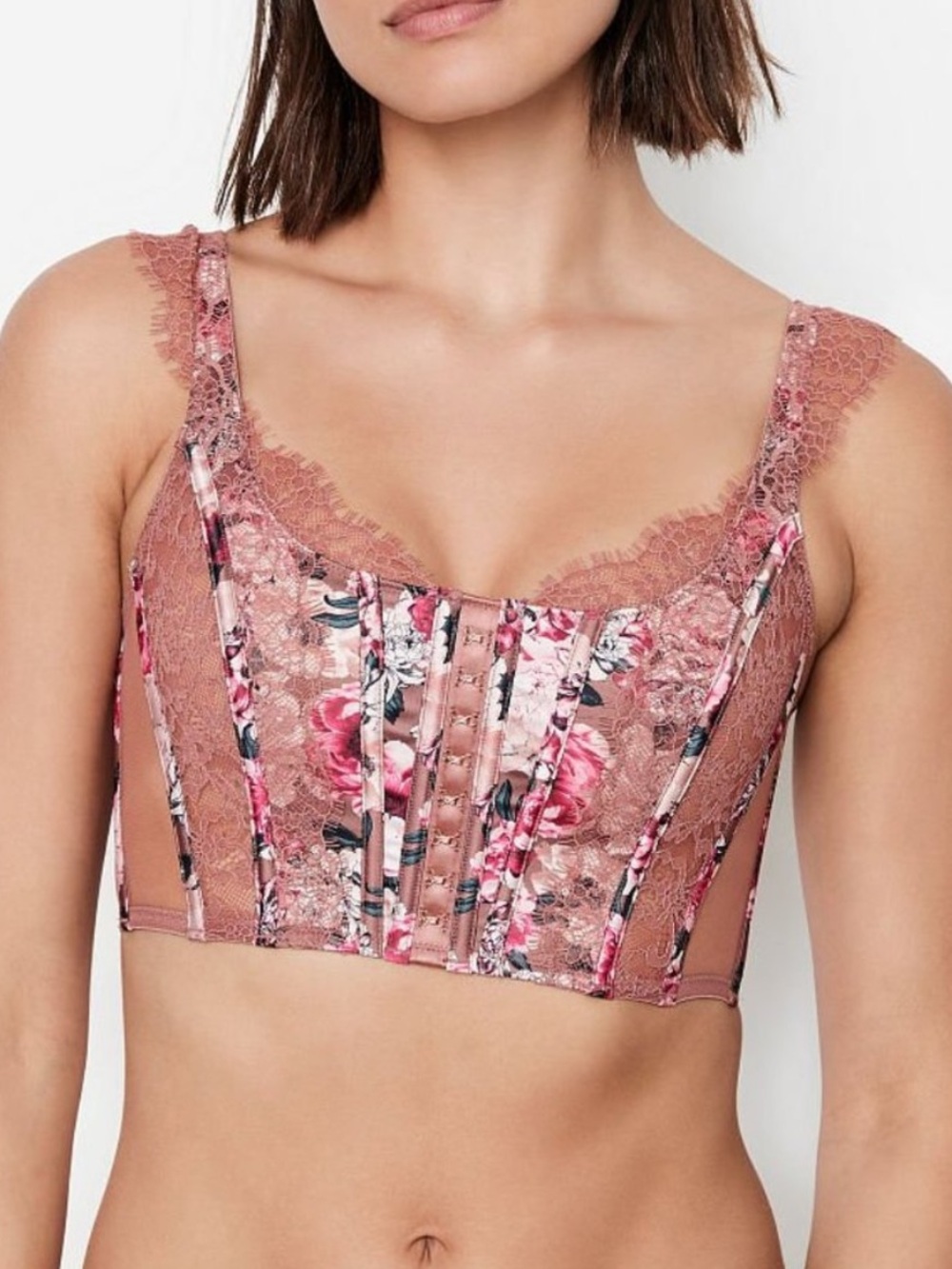 VS Dream Angels Lace Floral Corset Bra Top Coquette Fairy Romantic Ren Faire | L